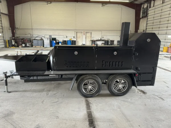 330 Gallon Tank Tandem Axle Offset BBQ Smoker
