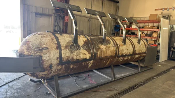 1000 Gallon Tank Skid-Built Offset BBQ Smoker - Image 3